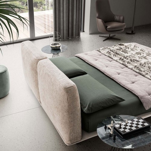 Pat matrimonial cu tapiterie Le Comfort, Fenice